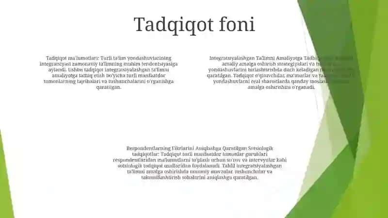 Integratsiyalashgan Ta'limni Amaliyotga Tadbiq Etish Bo'Yicha Turli Guruhlarga Mansub Respondentlarning Fikrlarini Aniqlashga Qaratilgan Sotsiologik Tadqiqotlar 3