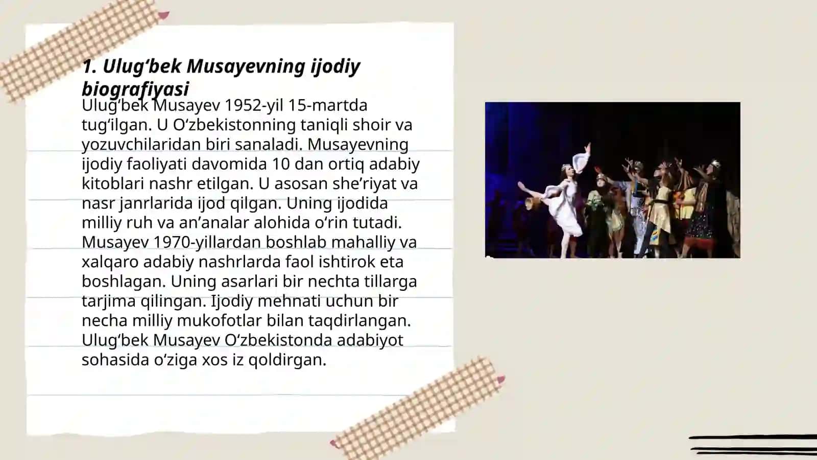 Ulugʻbek Musayevning Toʻmaris baleti 3