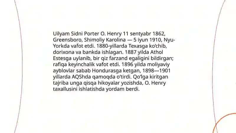 O. Henry hayoti va ijodi 3