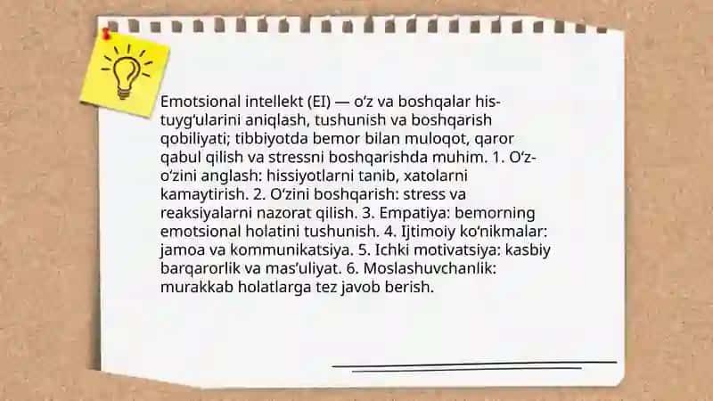 Tibbiyot faoliyatida emotsional intellekning ahamiyati va uni rivojlantirish yoʻllari 3