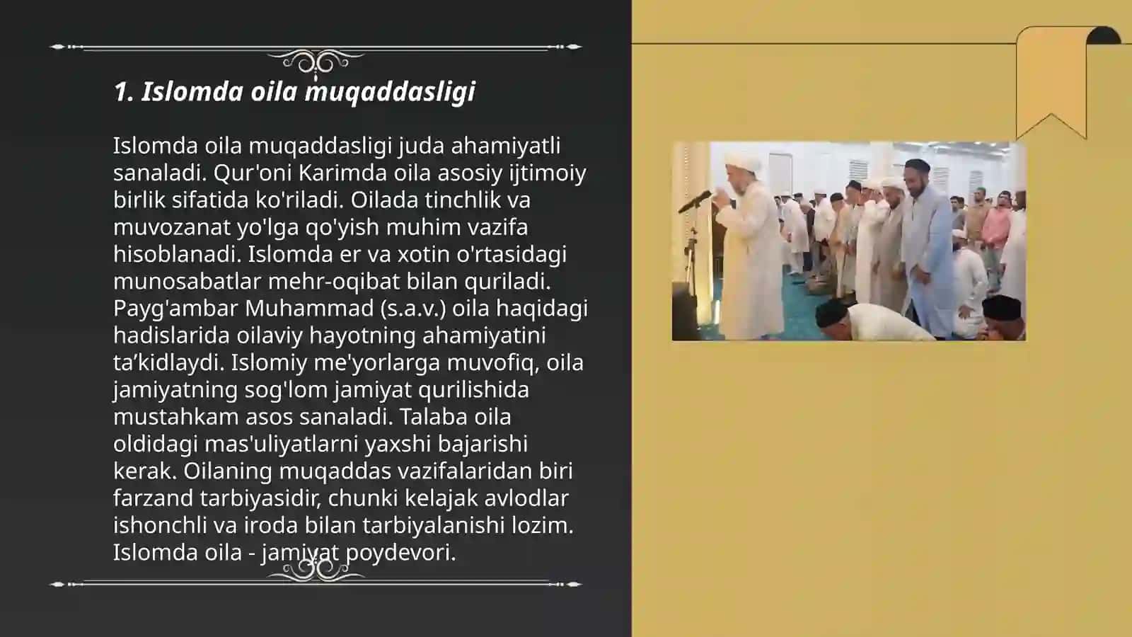"Baxtiyor oila" asri islom qadriyatlarining talqini 3