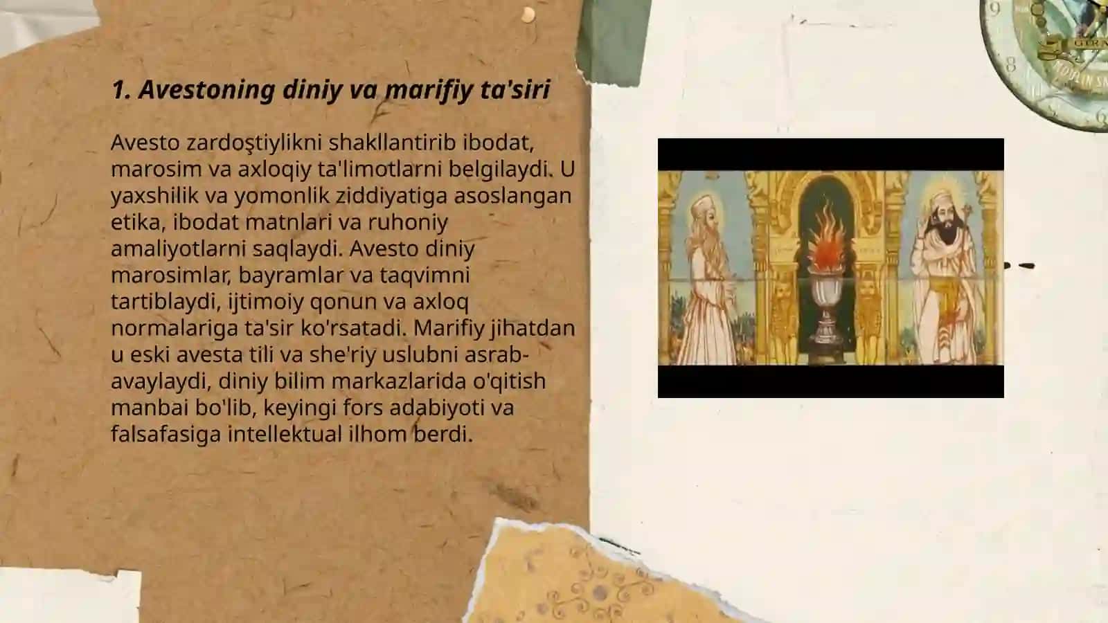 Avesto qadimgi marifiy yodgorlik namunasi 3