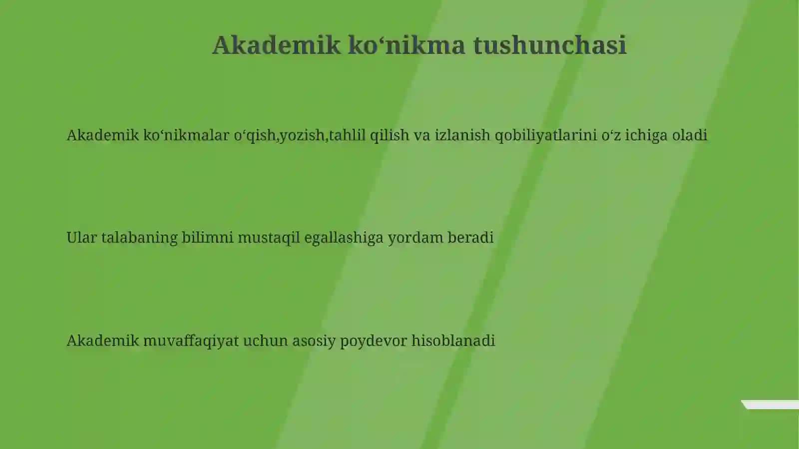 Akademik ko‘nikmalarning talabalar faoliyatidagi ahamiyati vadolzarbligi 3