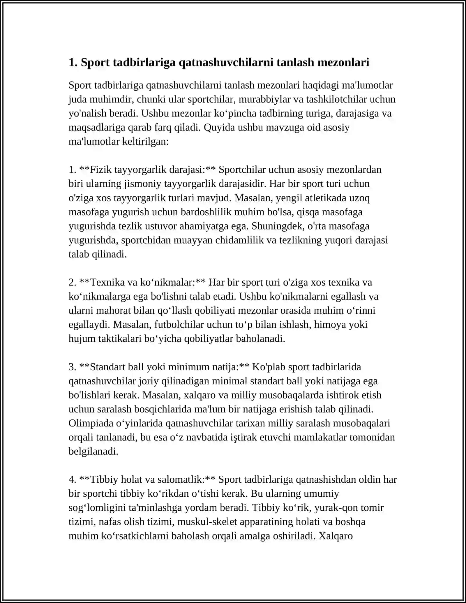 SPORT TADBIRLARIGA QATNASHUVCHILARNI TANLASH VA YOLLASH 3