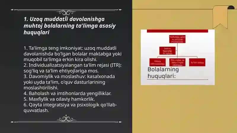 Uzoq muddatli davolanish chora - tadbirlariga muhtoj bolalar va oʻsmirlarning huquqlari va taʼlimga boʻlgan ehtiyojlari 3