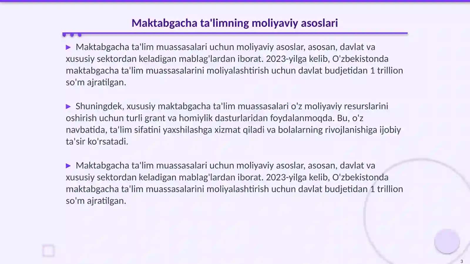 Quvnoq jajji kichkintoy nomli davlat xususiy sheriklikdagi maktabgacha talim bochicha slayd 3