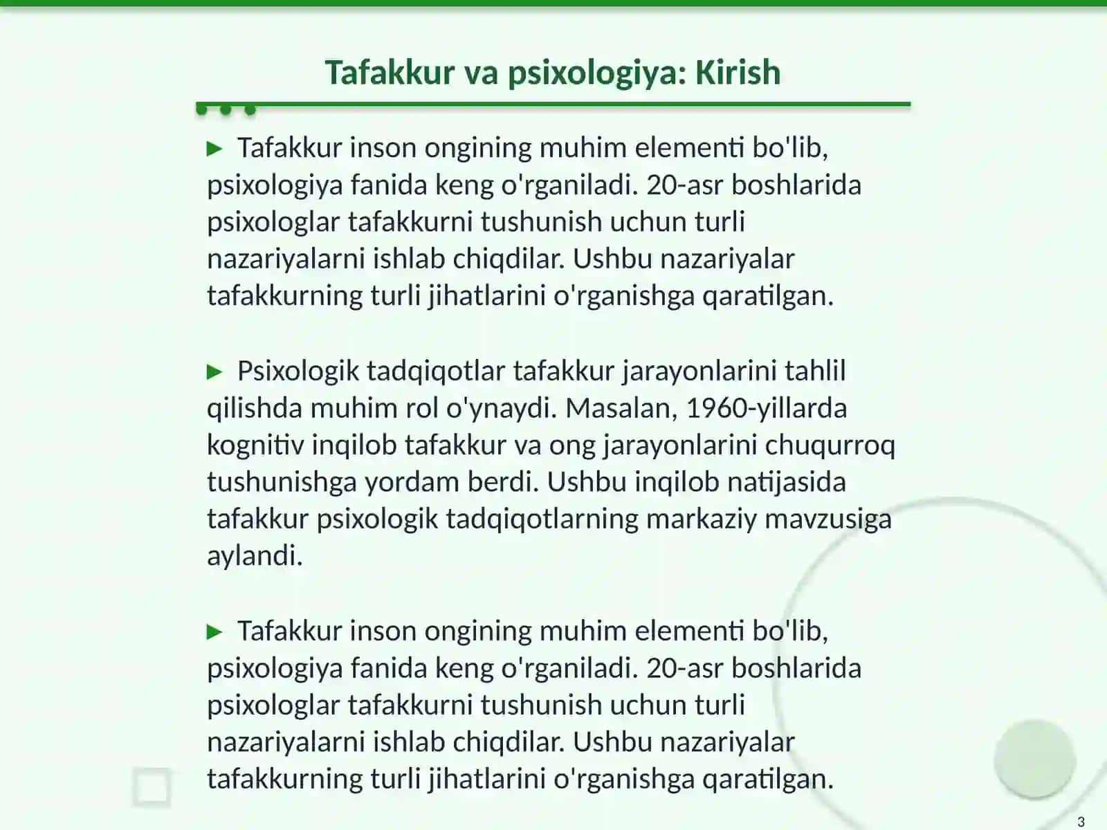 Tafakkur borasida pisixalogik nazaryalar 3