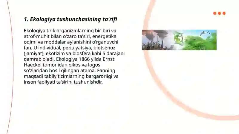 Ekologiya tushunchasi 3