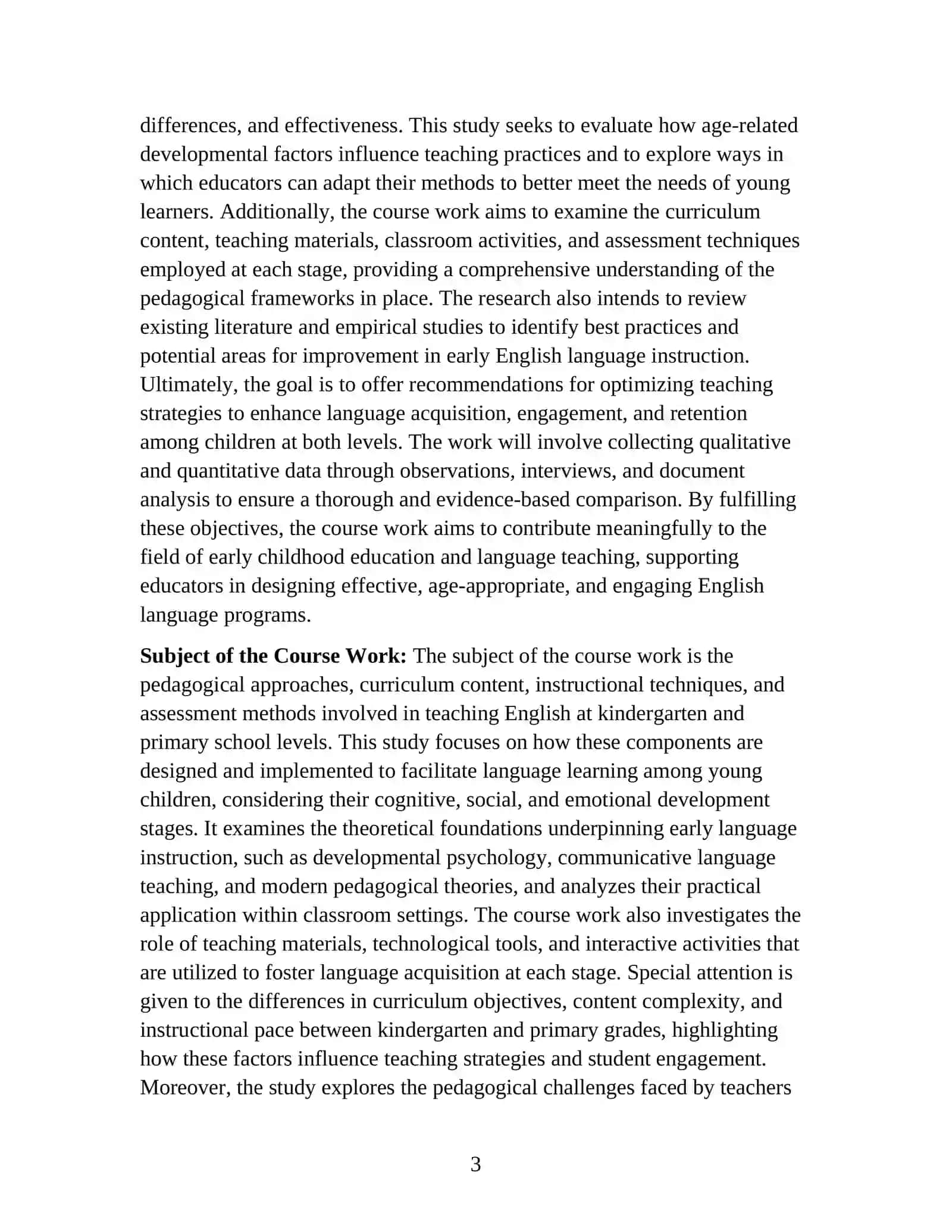 SIMILARITIES AND DIFFERENCES IN TEACHING ENGLISH AT KINDERGARTEN AND PRIMARY SCHOOL 3