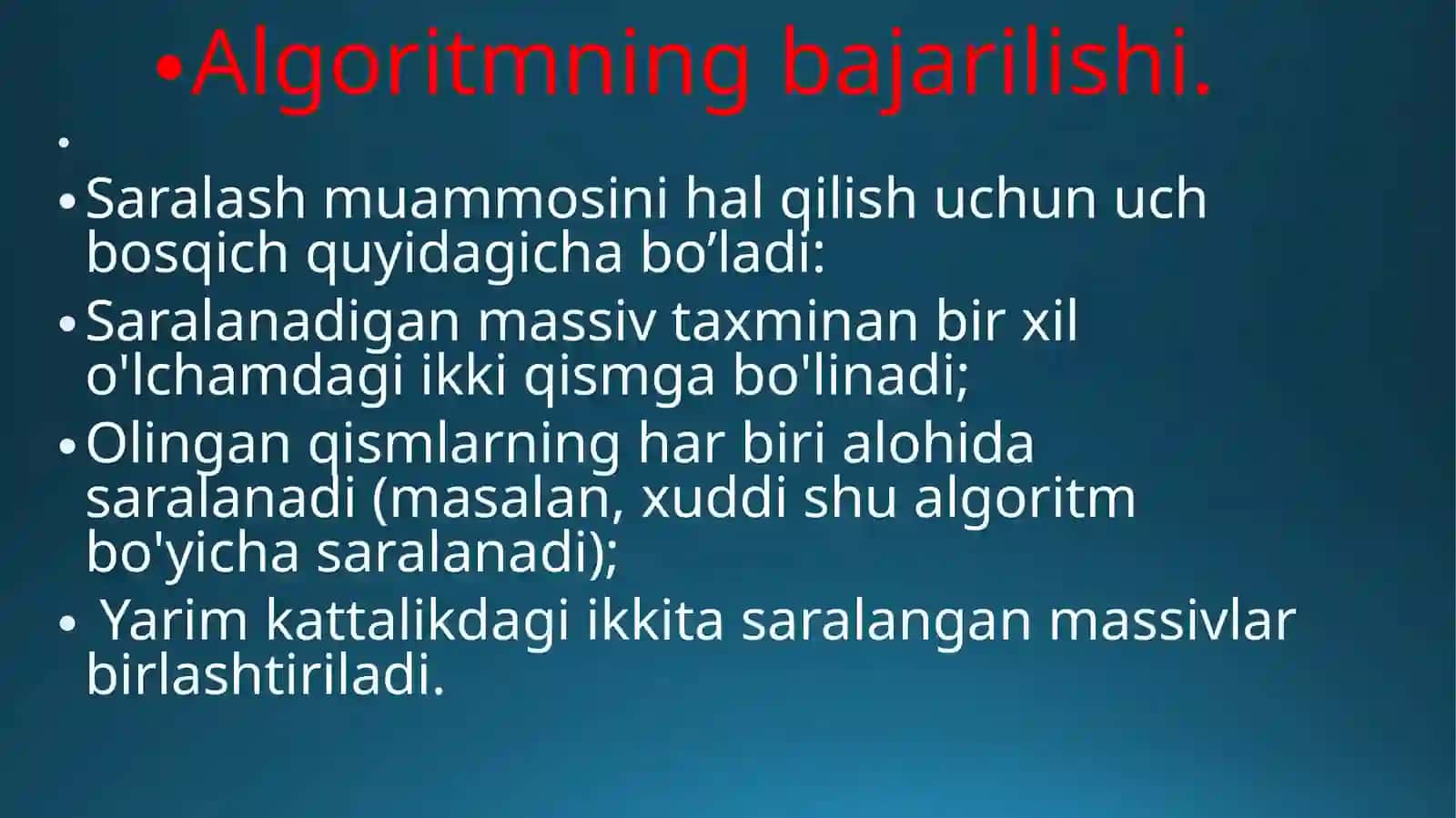 Birlashtirib saralash algoritmlari 3