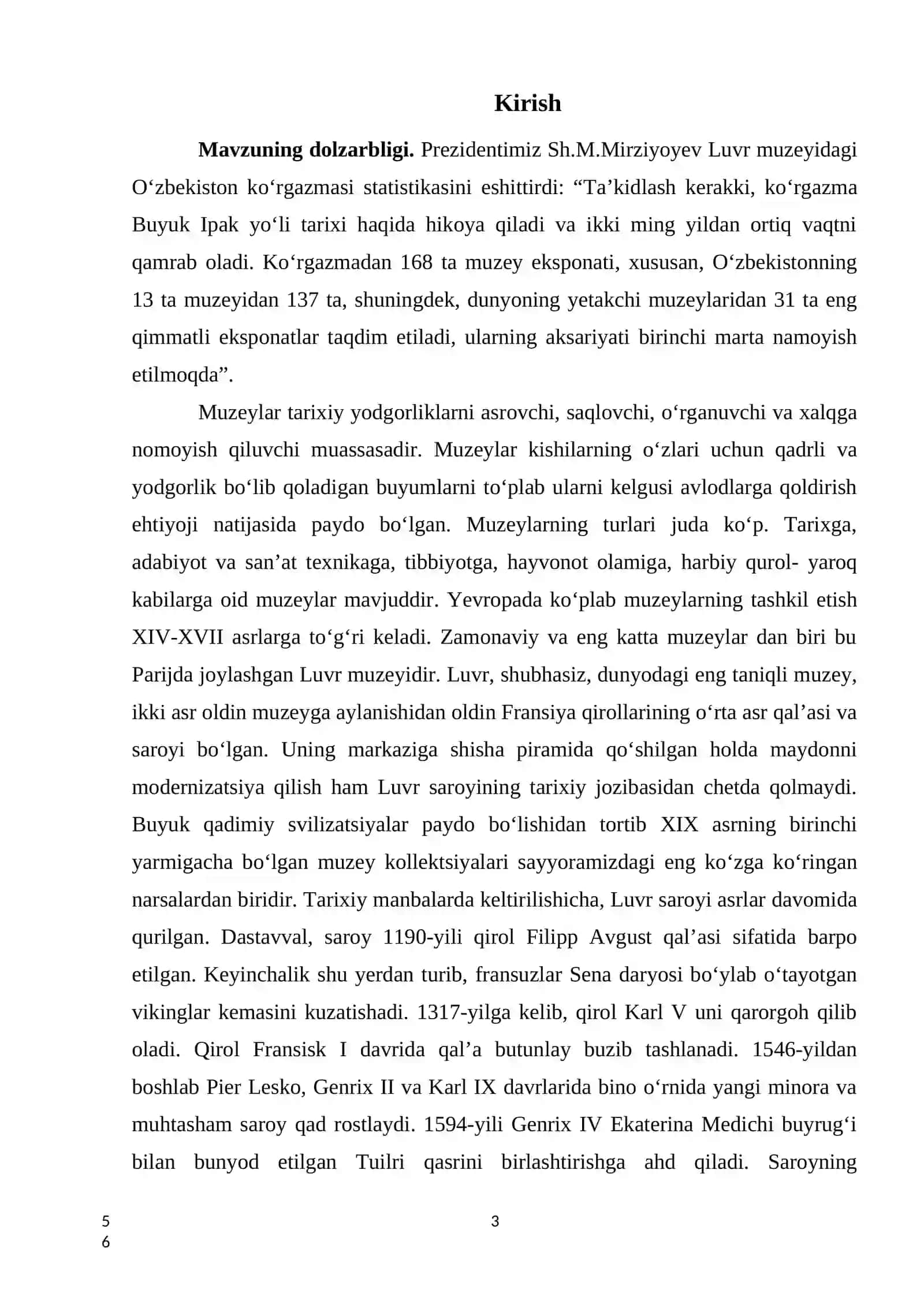 Fransiyaning Luvr muzeyini shakllanishi va faoliyat bosqichlari kurs ishi 3