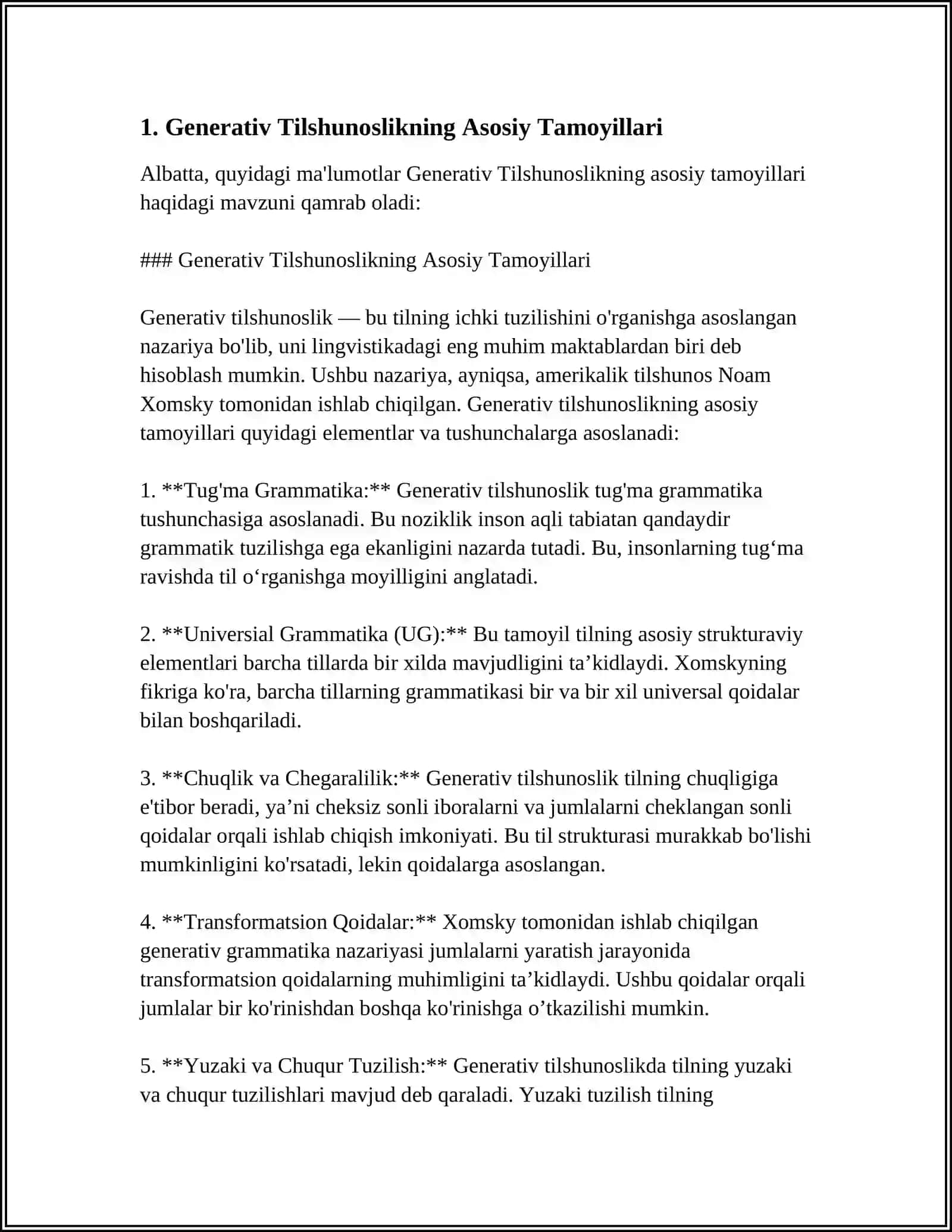 Generativ Tilshunoslikning Asosiy Tamoyillari 3