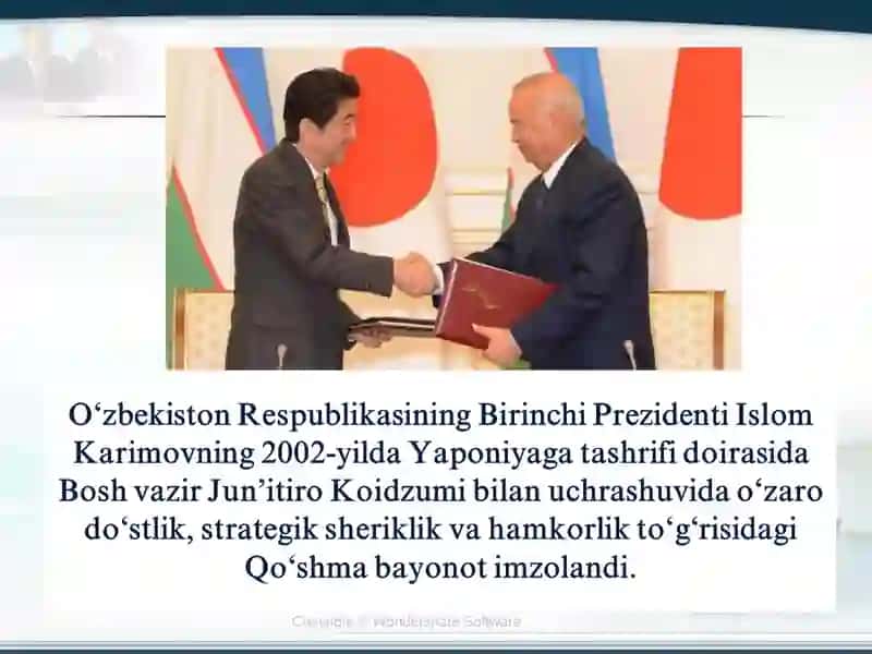 O‘zbekistonning Yaponiya Hindiston va Koreya Respublikasi bilan ikki tomonlama aloqalarining rivojlanishi 3