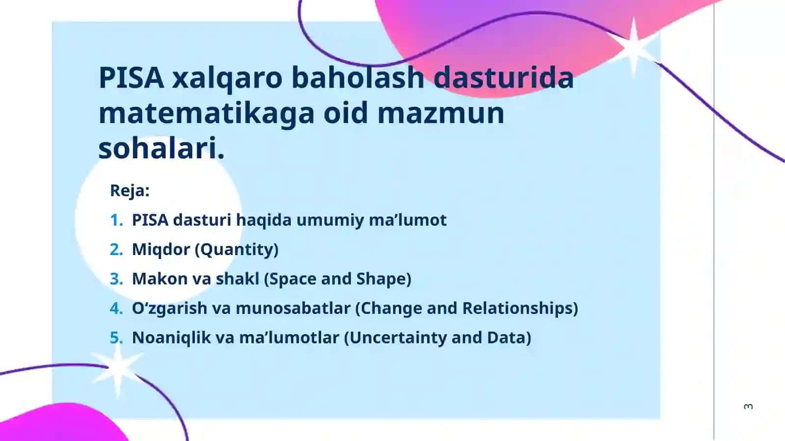 Matematikada xalqaro baholash dasturlari 3