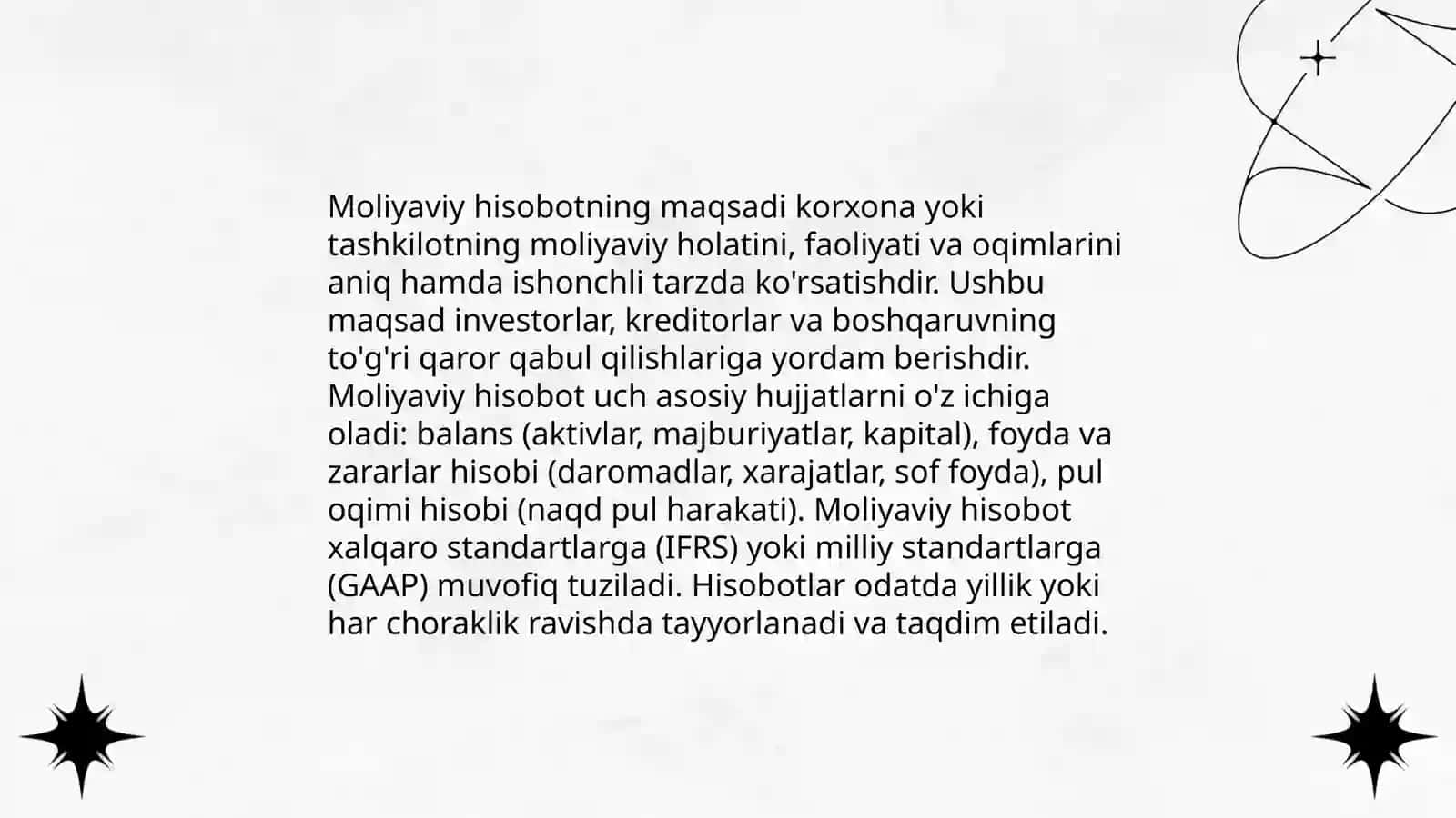 Moliyaviy hisobot faniga kirish 3