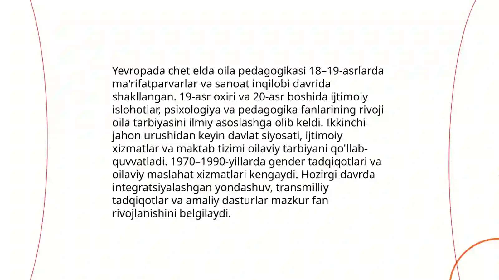 Yevropada chet elda oila pedagogikasi fanining rivojlanishi tarixidan 3