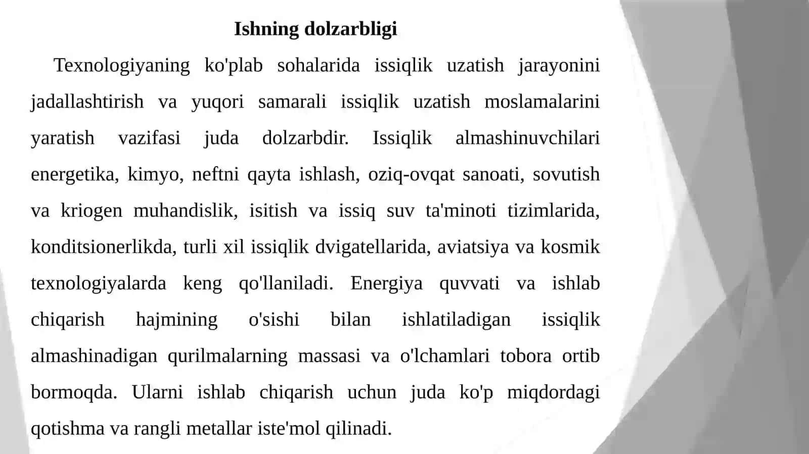 GMZ DAGI OHAKTOSH KUYDIRISH PECHLARI CHIQINDI GAZLARINING ISSIQLIGIDAN FOYDALANISH IMKONIYATLARINI TADQIQ QILISH 3