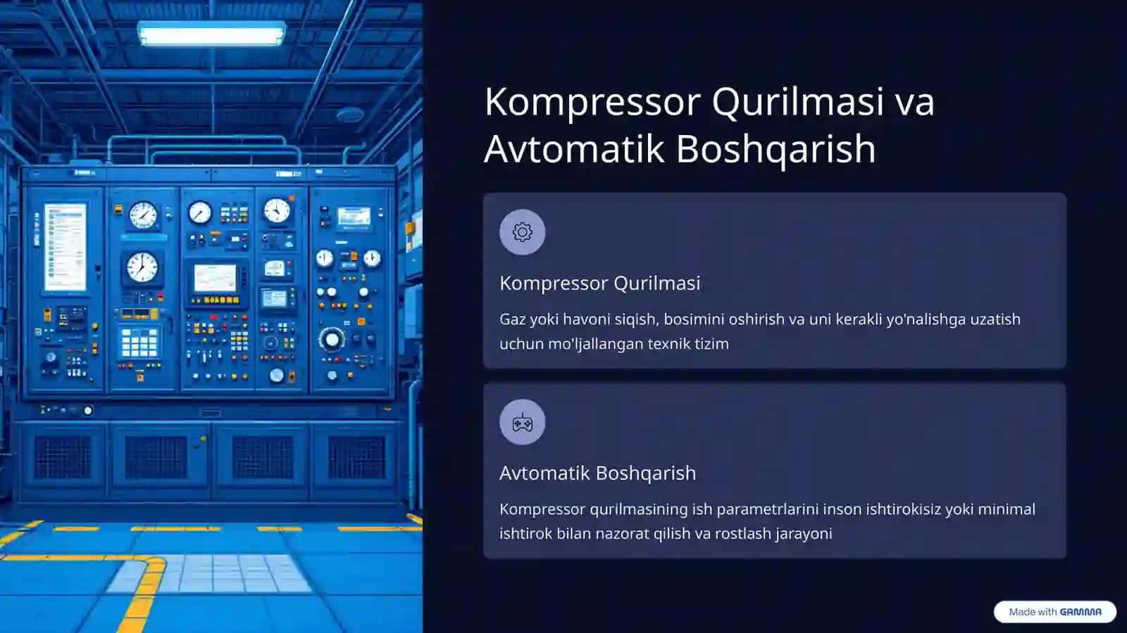 Kompressor Qurilmalarini Avtomatik Boshqarish Vositalari 3