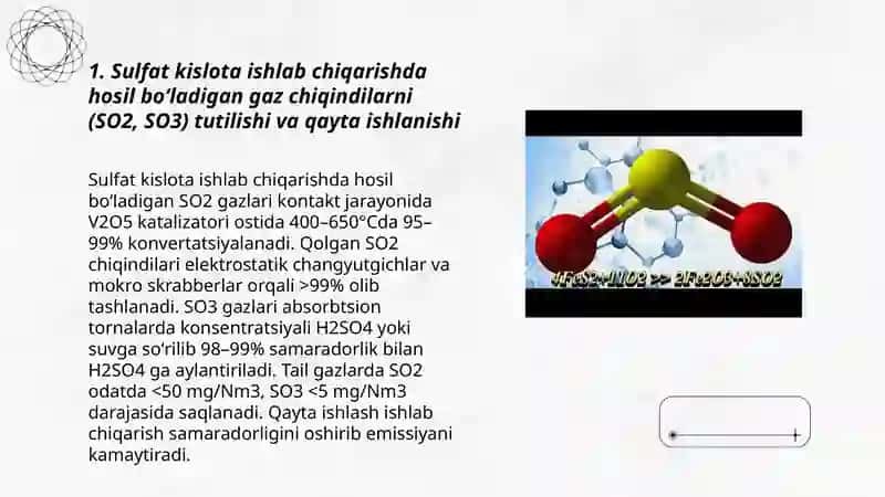 Sulfat kislota ishlab chiqarishda hosil boʻlgan chiqindini qayta ishlash 3