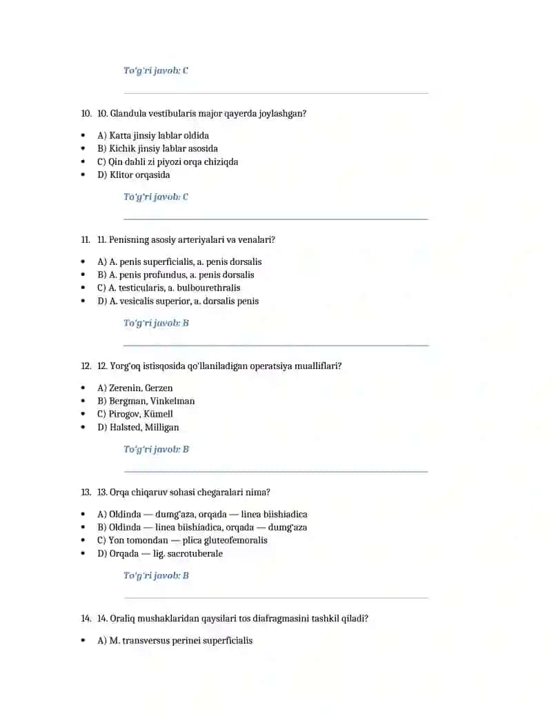 Oraliq va Tanosil Sohalar Bo‘yicha 30 ta Test Savollar 3
