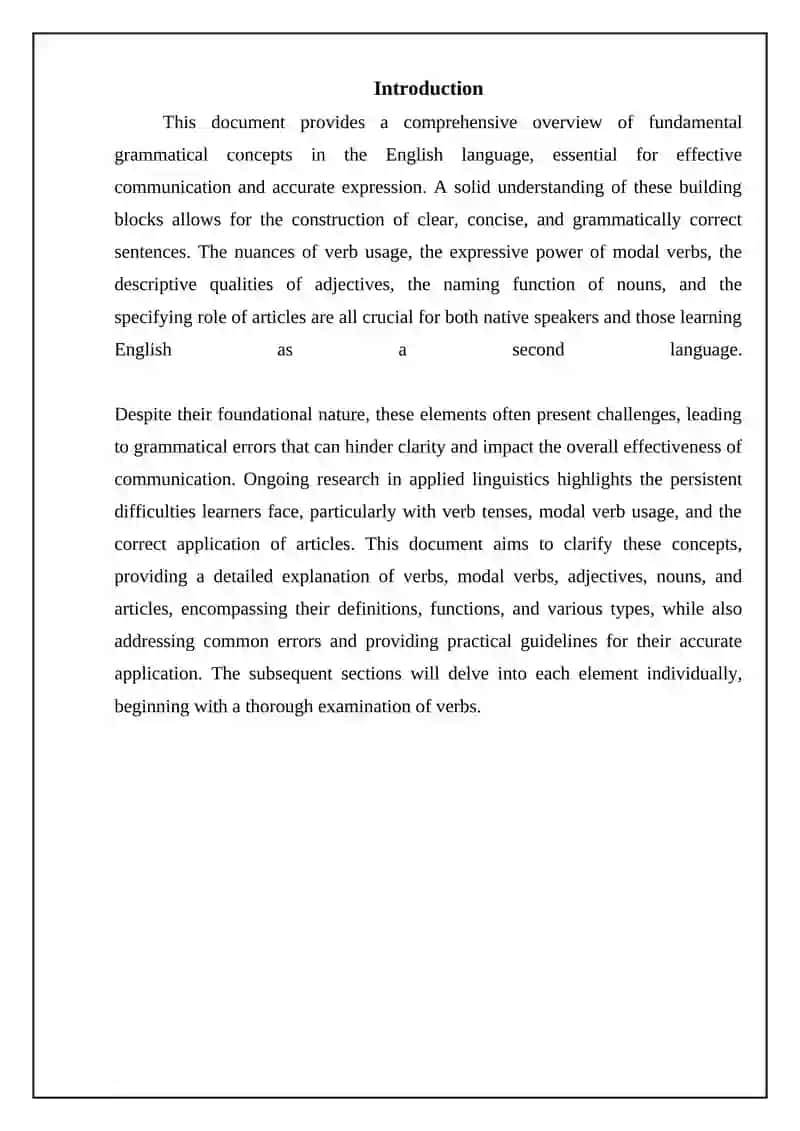 Verbs and Modal Verbs: The Engines of Language 3