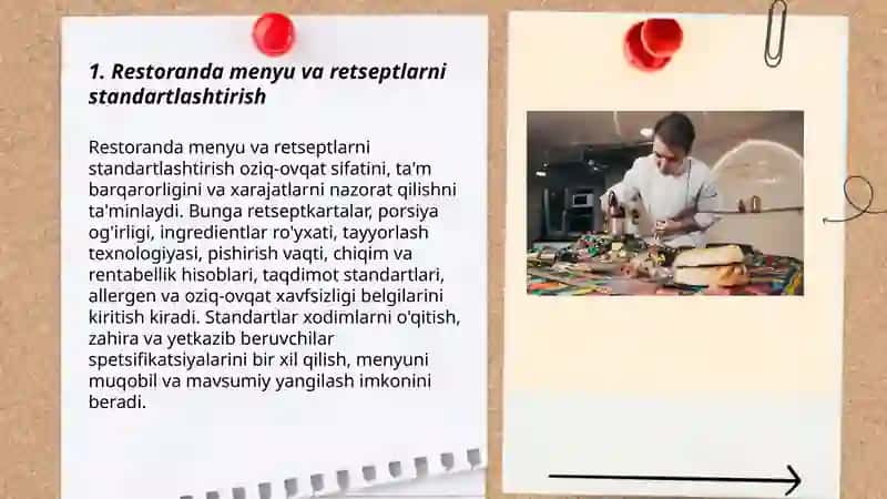 Restoranda Ishlab Chiqarishning O'ziga Xos Xususiyati 3