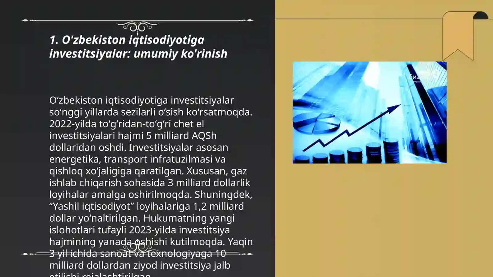 O'zbekiston iqtisodiyotiga investitsiyalarni jalb qilishning iqtisodiy ahamiyati va hozirgi holati 3