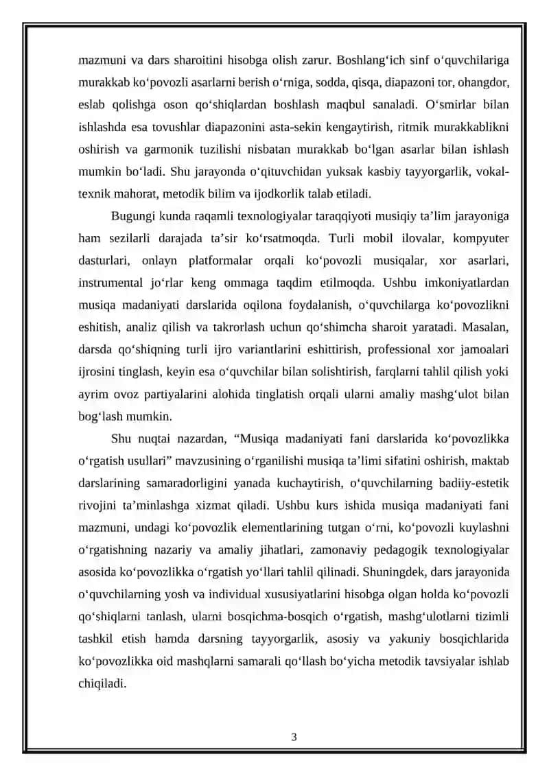 Musiqa madaniyati fani darslarida ko'povozlikka o'rgatish usullari 3