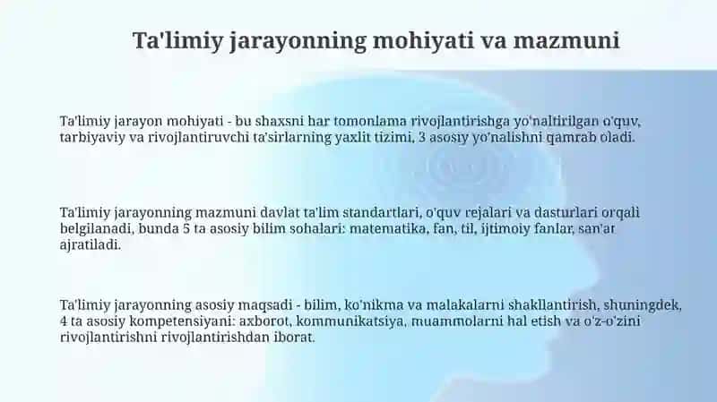 Ta'limiy jarayonning mohiyati va mazmuni 3