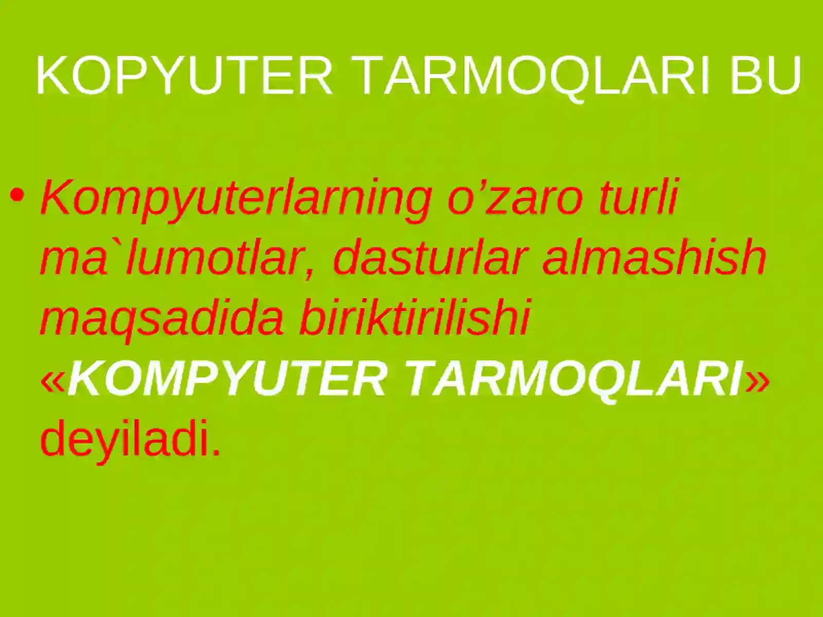 KOMPЮTER TARMOQLARI 3