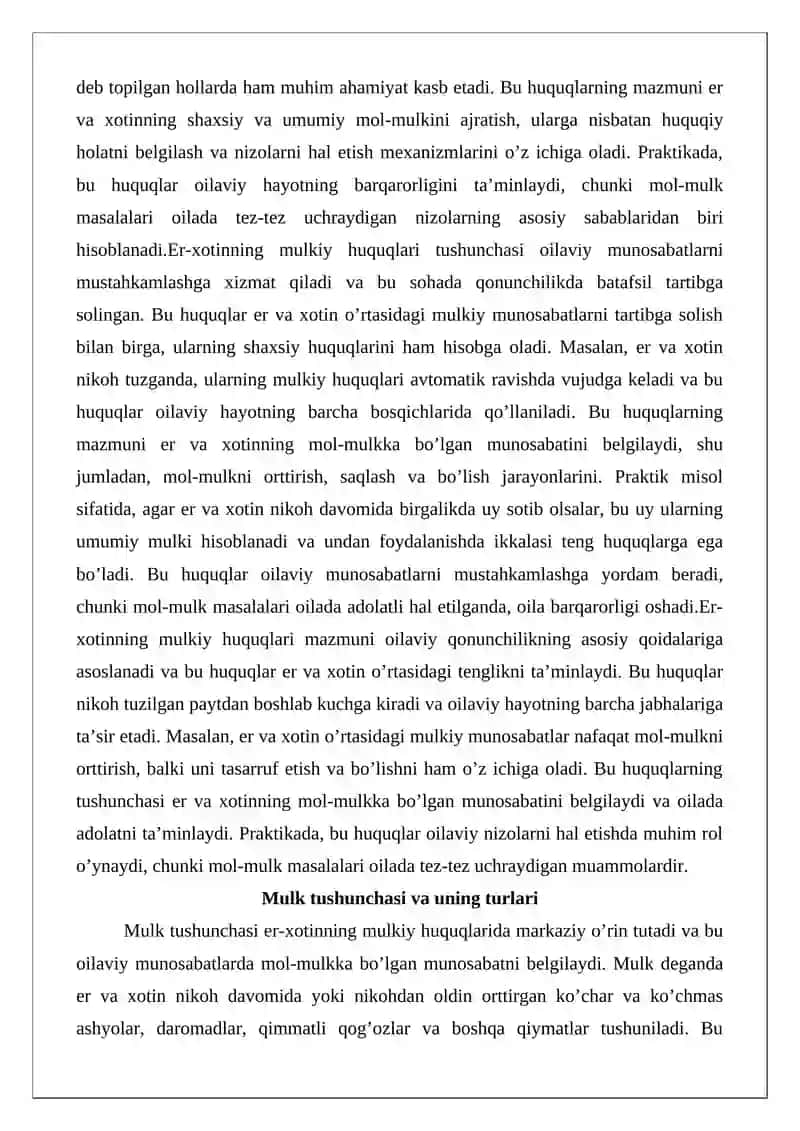 Er-xotinning mulkiy huquq va majburiyatlari 3