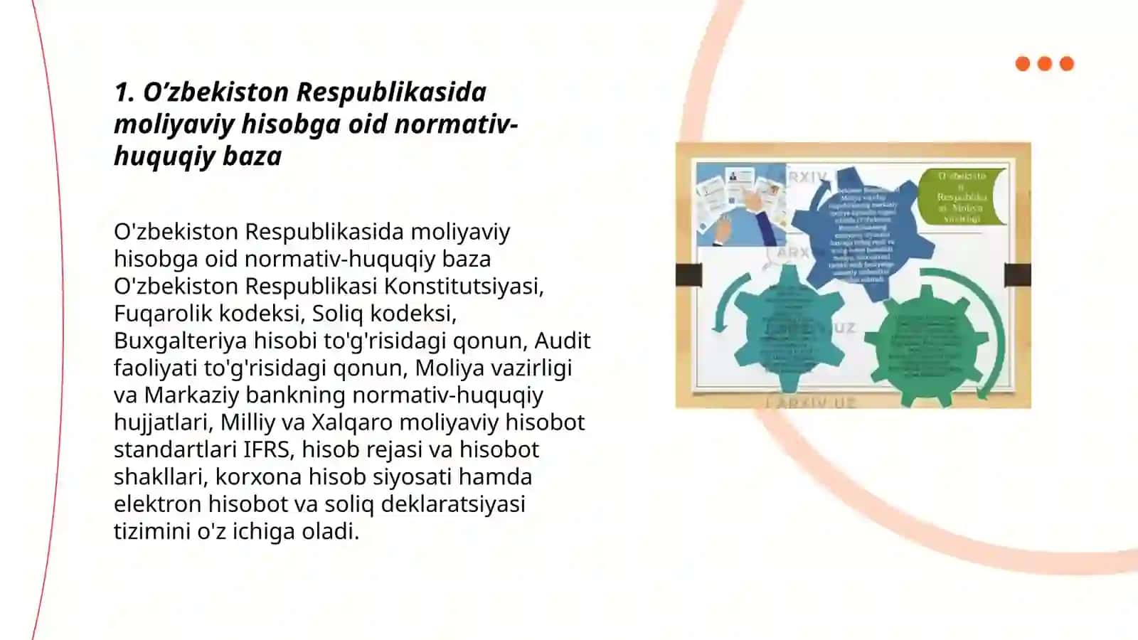 O'zbekiston Respublikasida korxonalarida moliyaviy hisobni tashkil qilish asoslari 3
