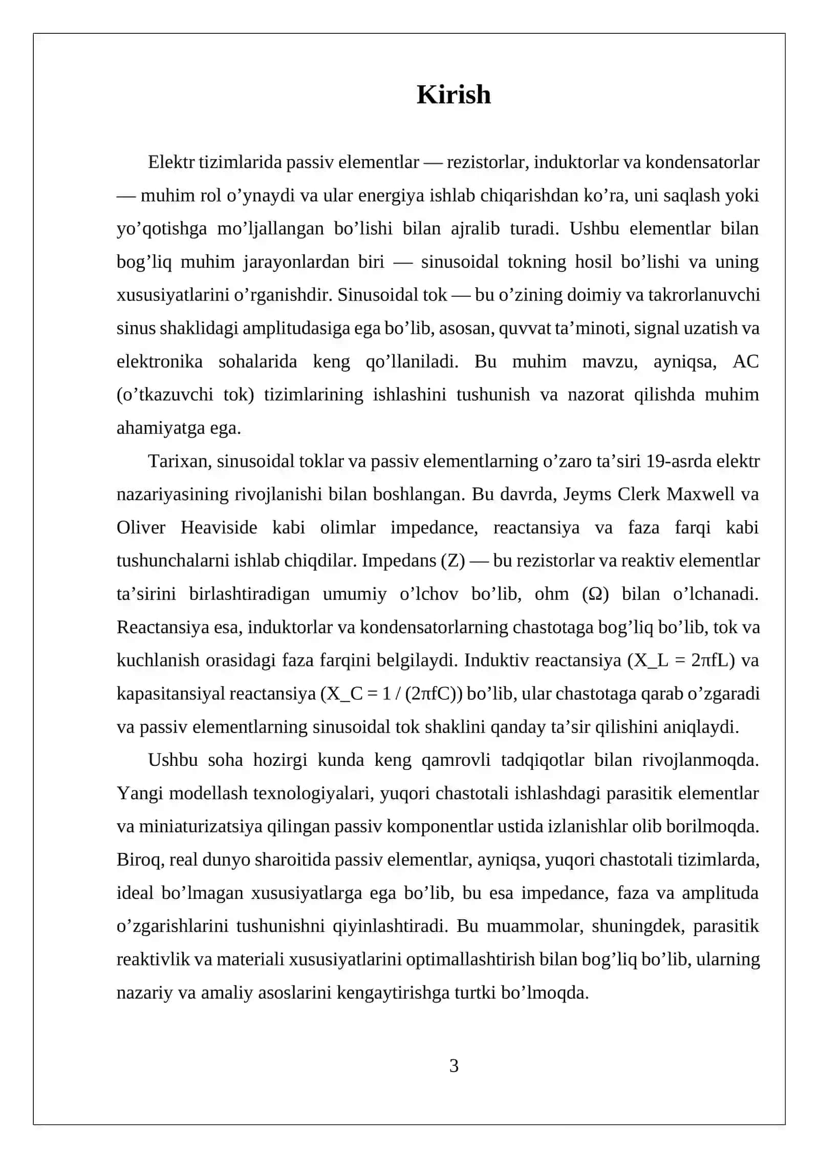 PASSIV ELEMENTLARDAGI SINUSOIDAL TOK 3