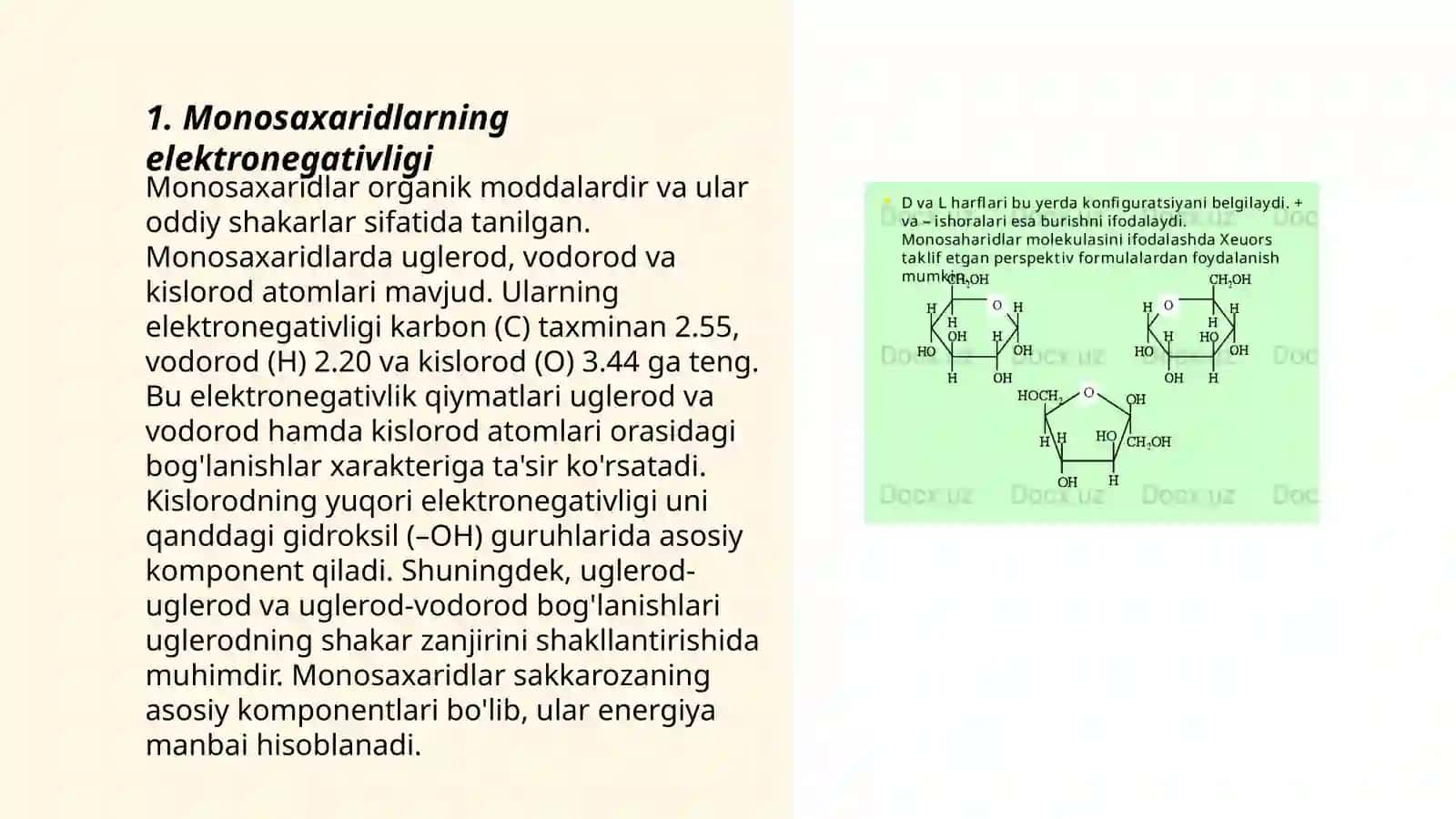 Monosaxaridlarning kimyoviy xossalari 3