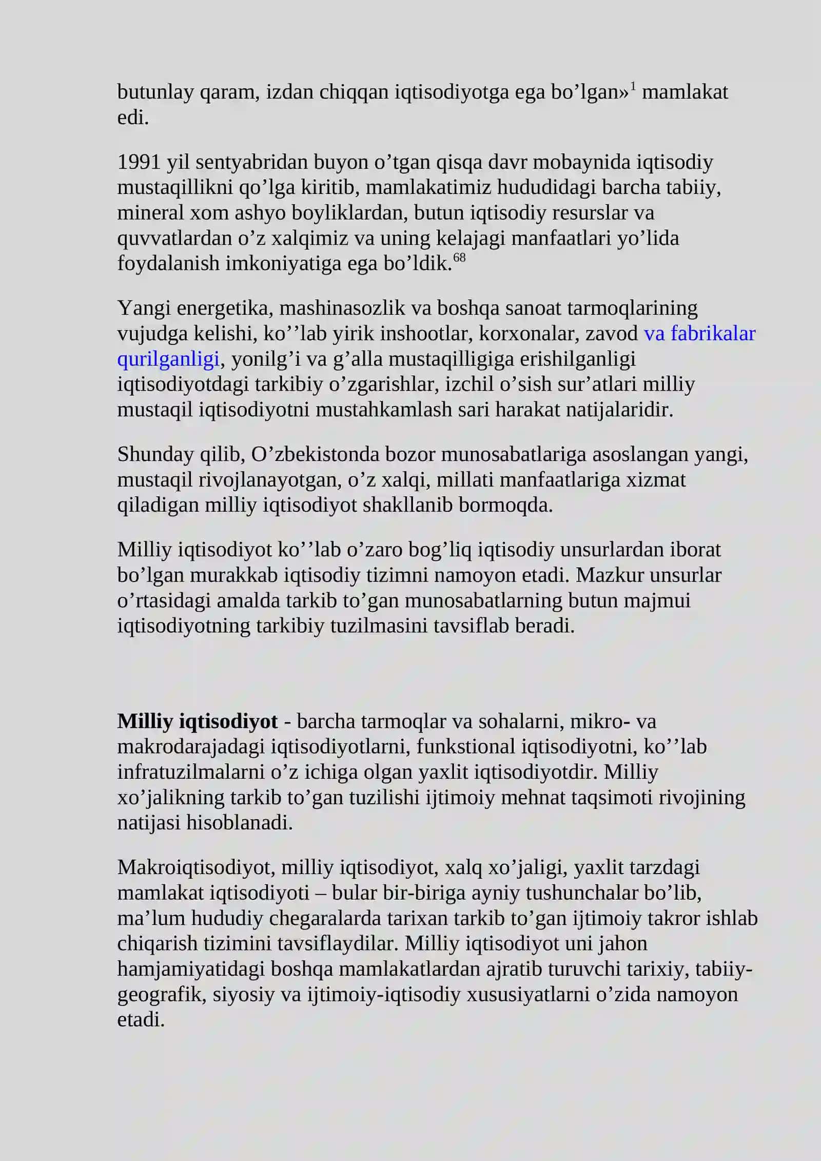Milliy mahsulotning mazmuni, tarkibiy qismlari va harakat shakllari 3