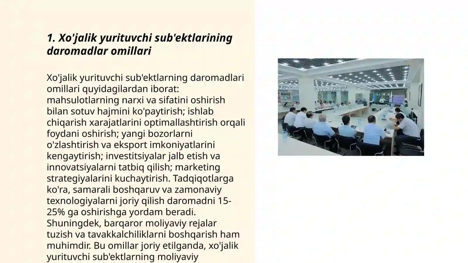 Xo'jalik yurituvchi sub'ektlarning daromadlari, rentabelligi va rentabelligi 3