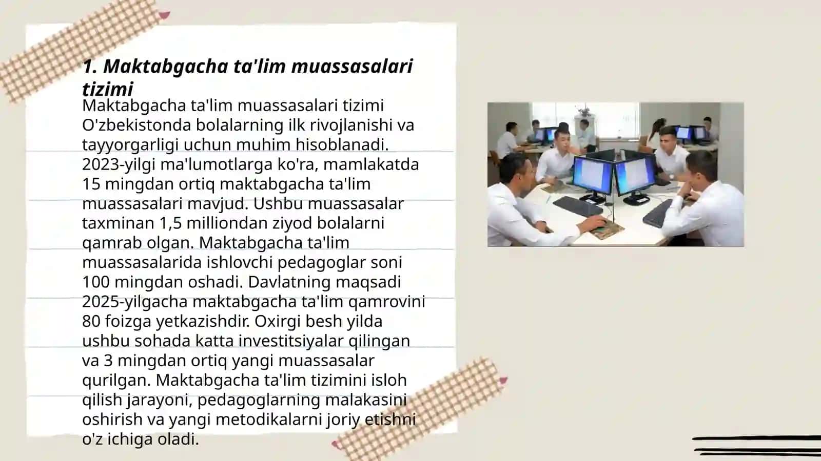 Maktabgacha ta'lim muassalari va ularni tashkel etish 3
