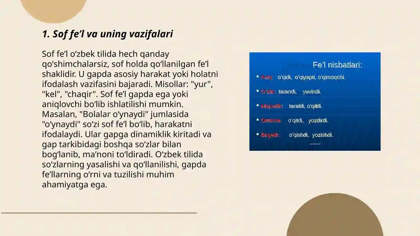 Sof feʼl va uning vazifalari 3