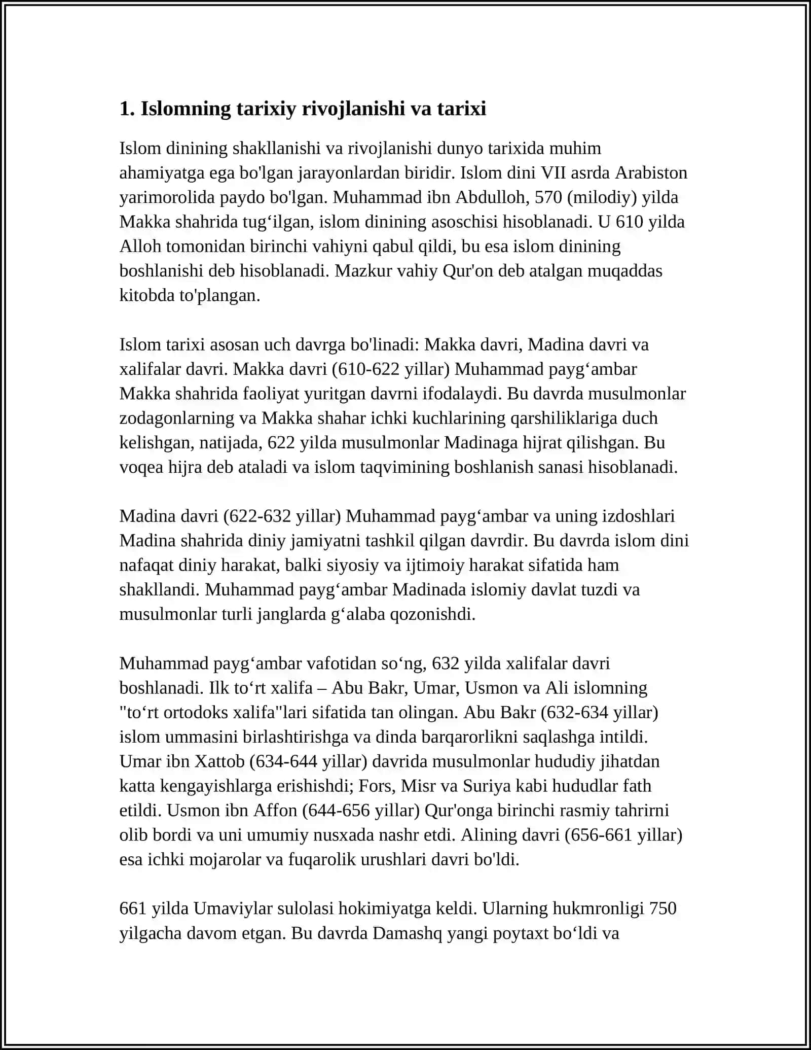 MUSTAQIL ISH Mavzu: ISLOM DINING PAYDO BO'LISHIDAGI IJTIMOIY SIYOSIY HOLAT 3