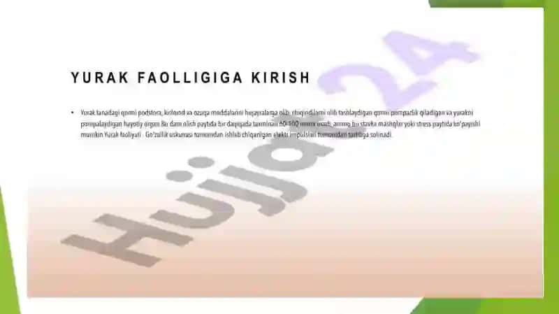 Yurak faoliyatini boshqarilishini o'ziga xosligi 3