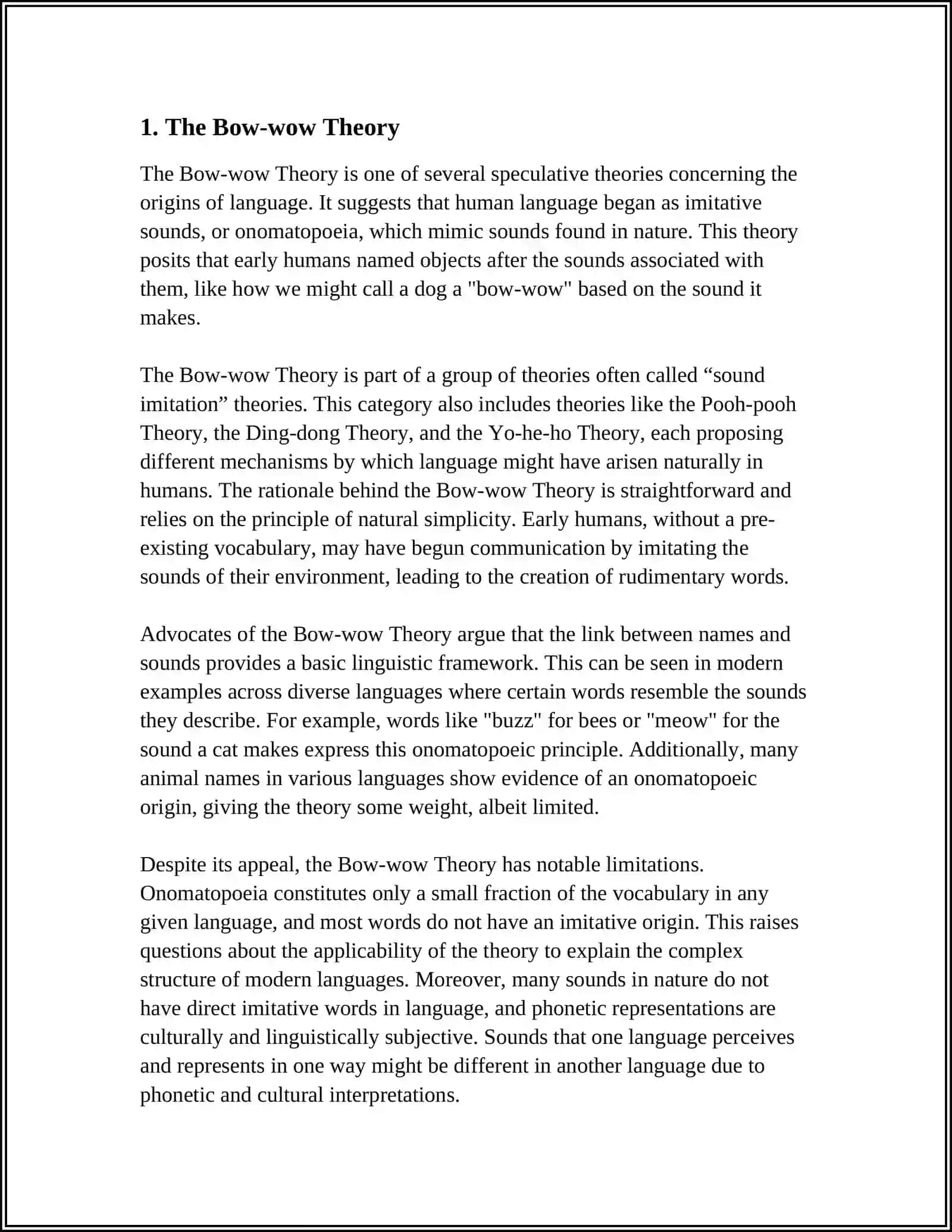 THEORIES ON THE ORIGIN OF LANGUAGE 3