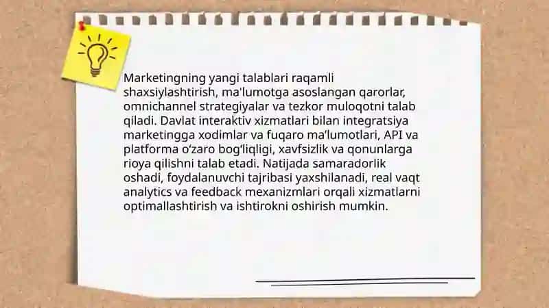 Marketingning yangi talablari va davlat interaktiv xizmatlarining o'zaro bog'liqligi 3