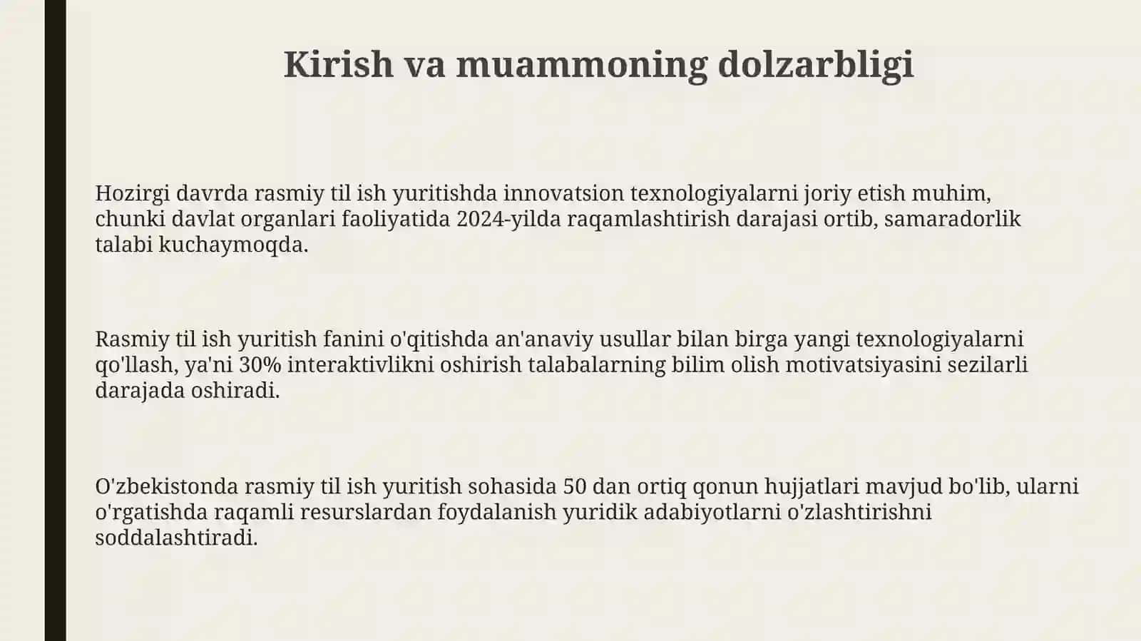 Davlat tilida ish yuritish fanining oʻqitishda innovatsion texnologiyalar 3