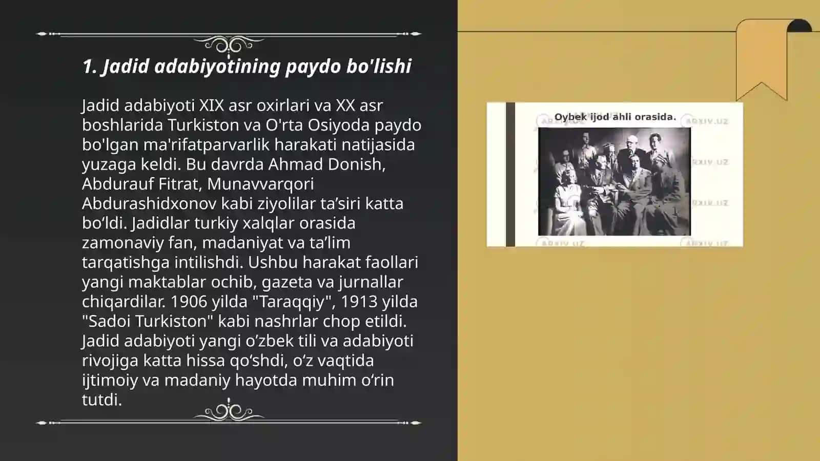 Jadid adabiyotining o’ziga xos xususiyatlari 3
