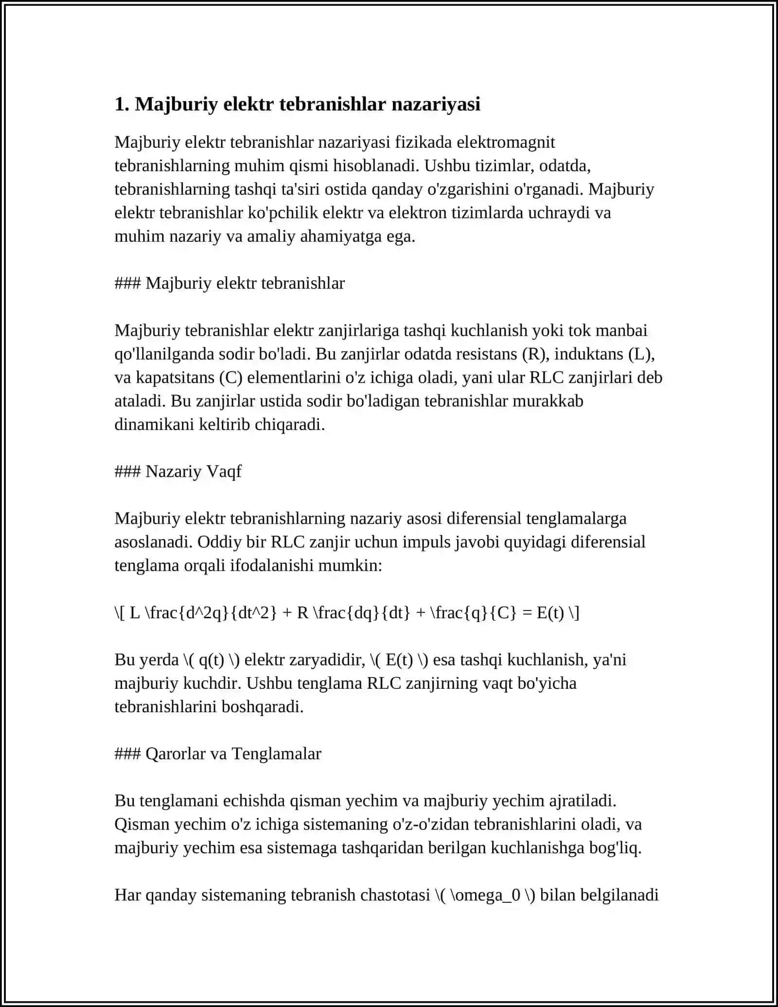 MAJBURIY ELEKTR TEBRANISHLAR 3