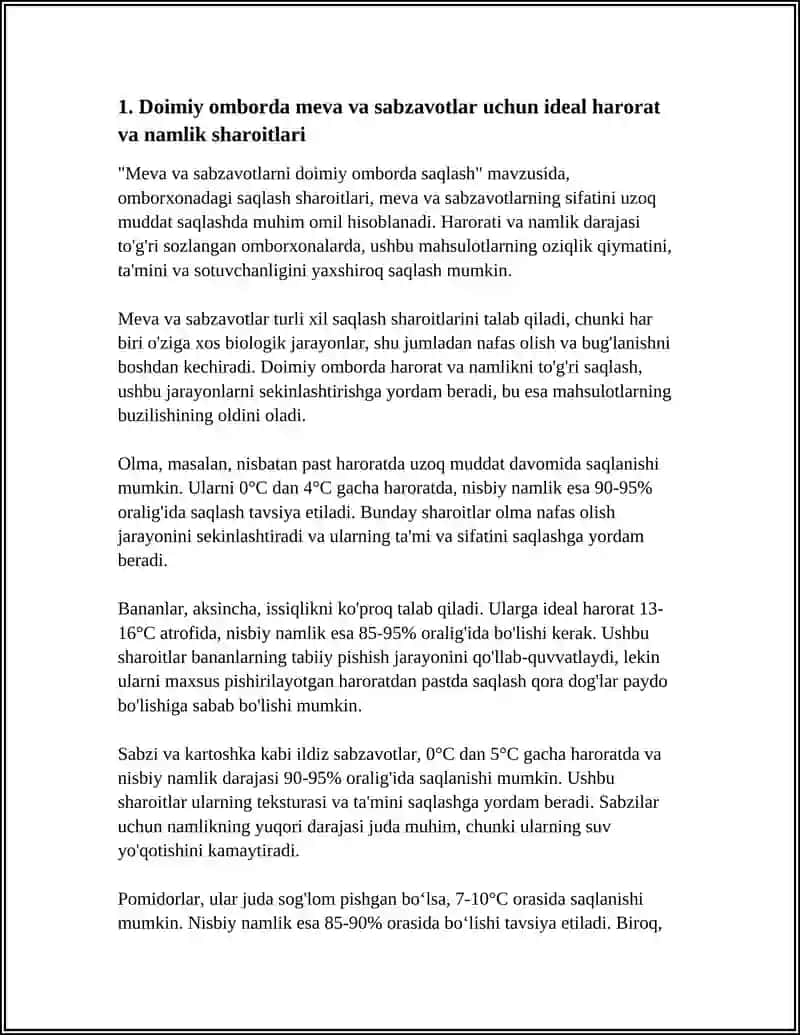 MEVA SABZAVOTLARNI DOYIMIY OMBORLARDA SAQLASH 3