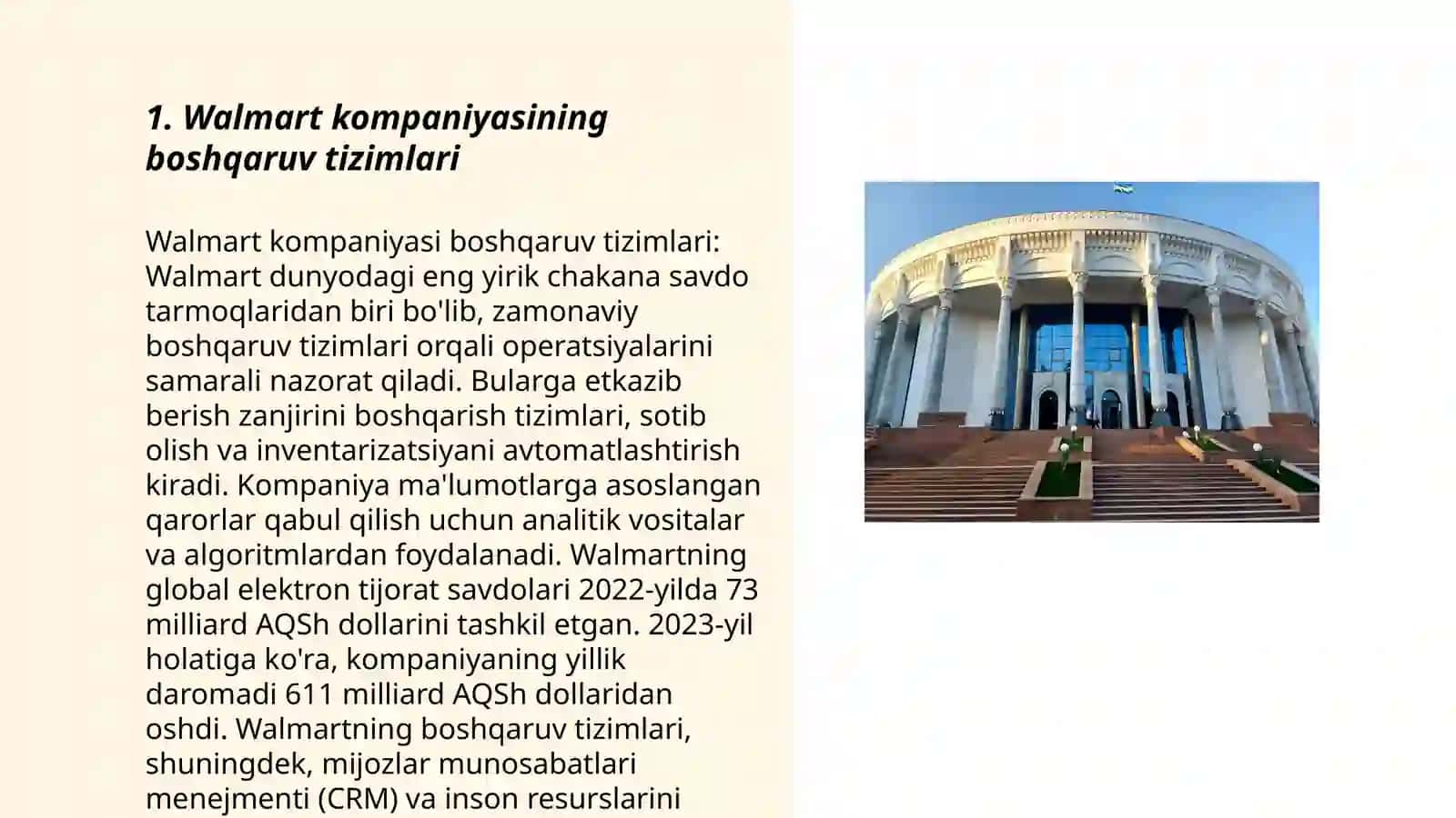 Walmart kompaniyasi boshqaruv tizimlari 3