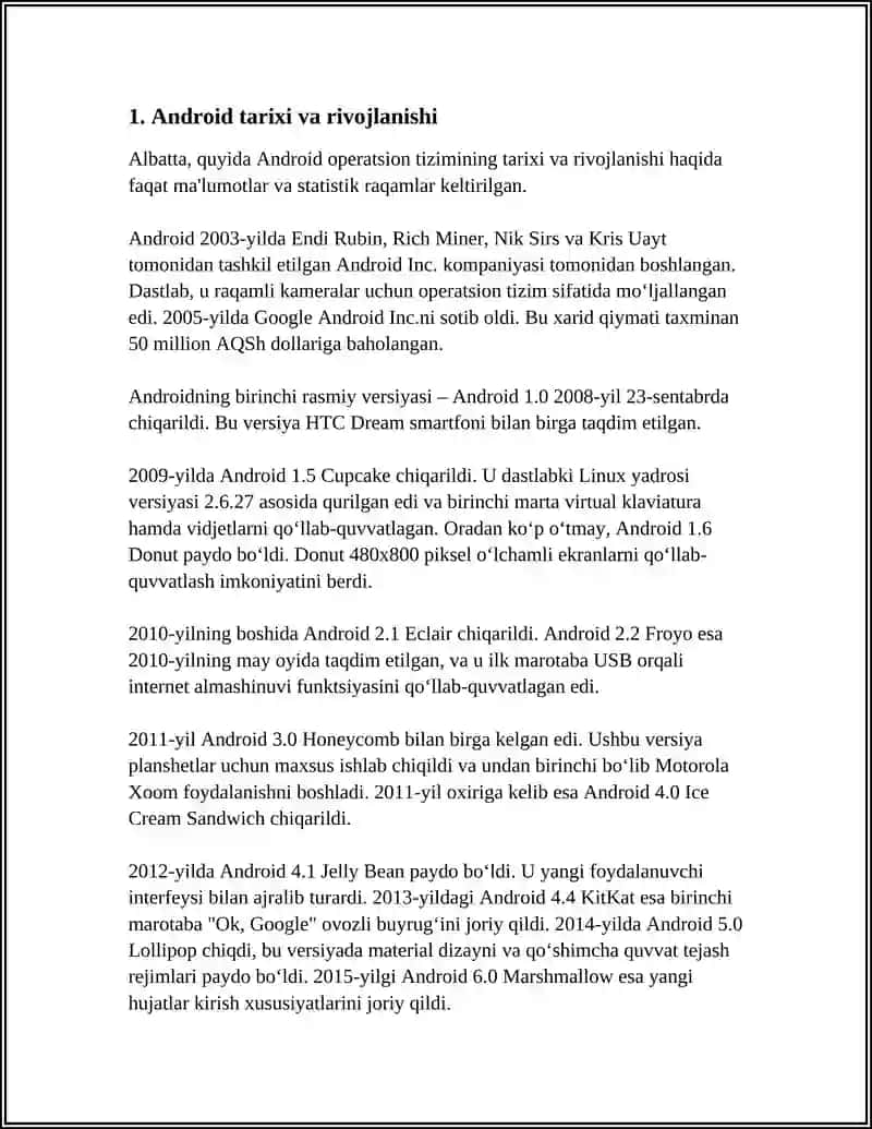 ANDROID MOBIL OPERATSION TIZIMI 3