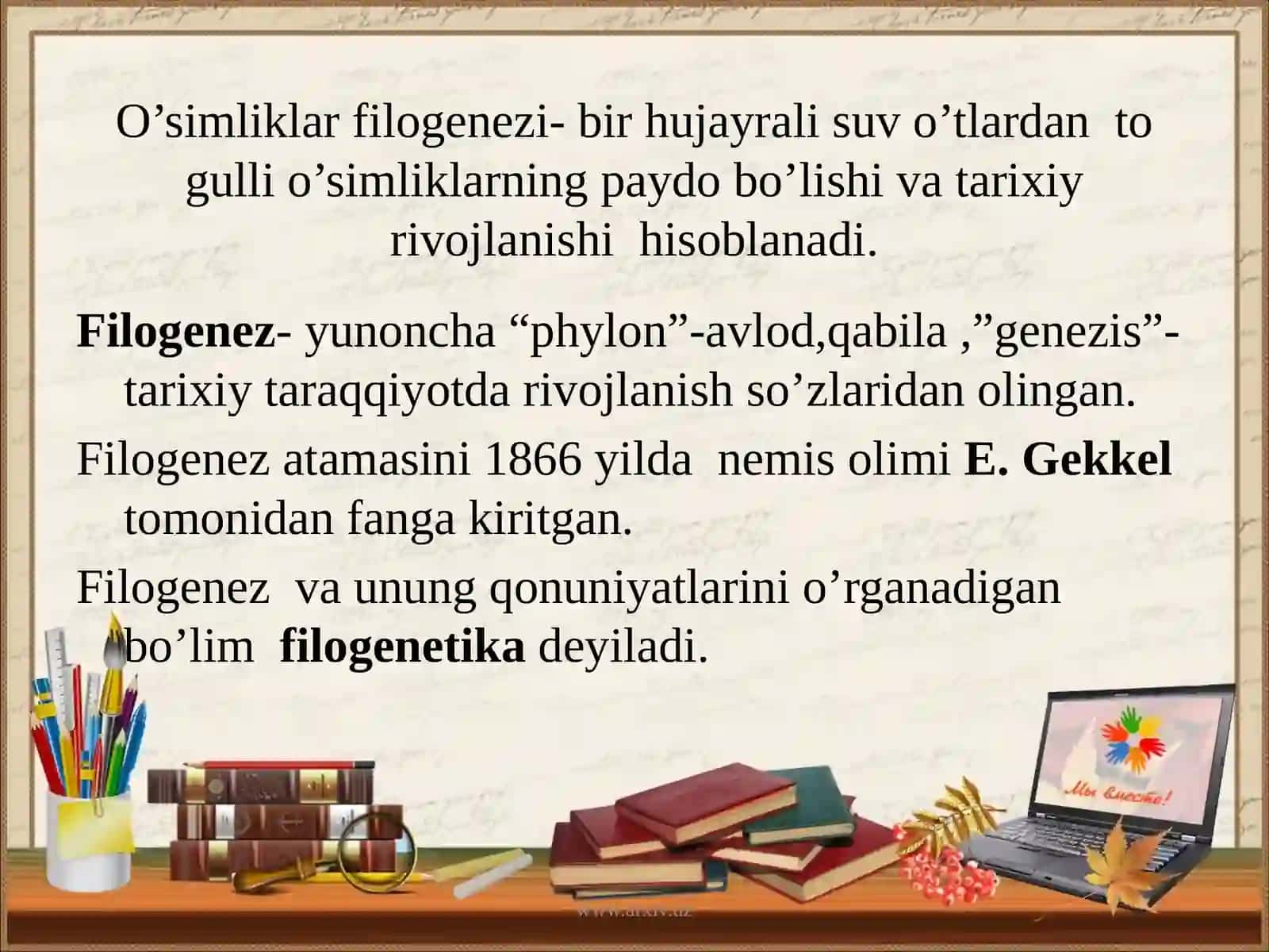 O’simliklar generativ organlari filogenezi 3