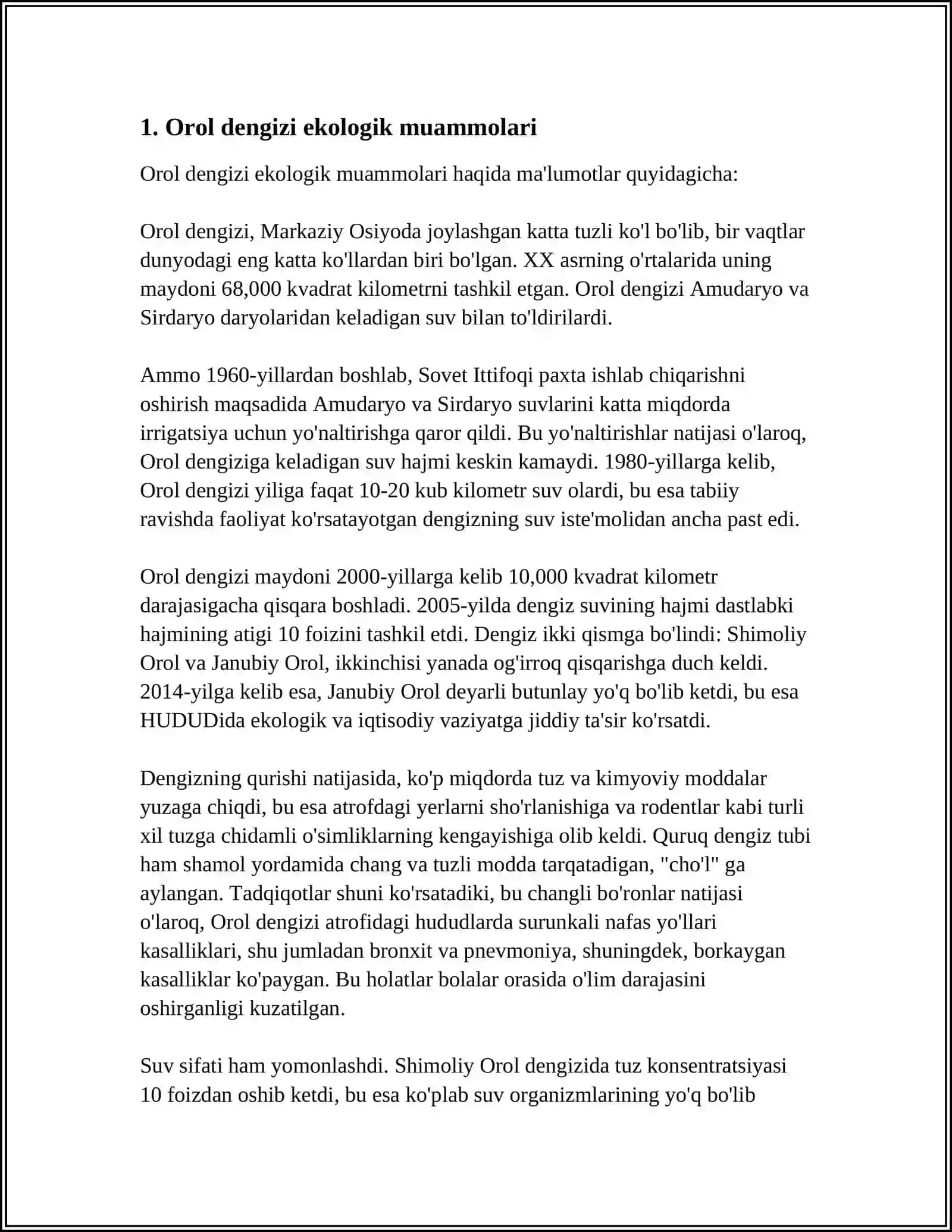 Orol dengizi ekologik muammolari 3
